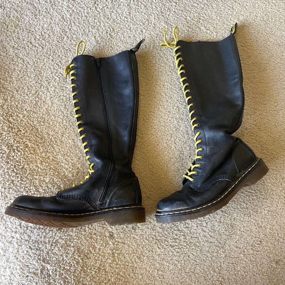 Knee High black 20 eyelet Dr Marten Boots